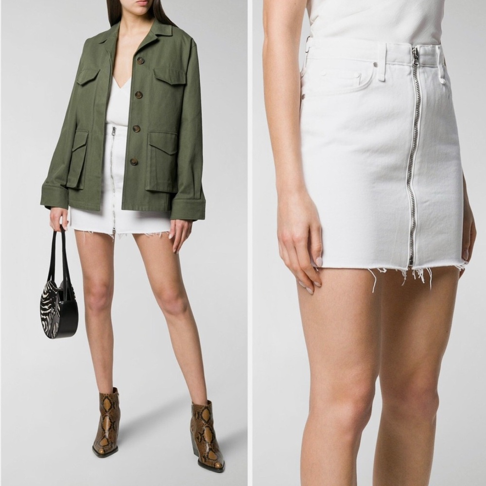 Rag and Bone NWT White Denim Mini Skirt with Zipper size 27